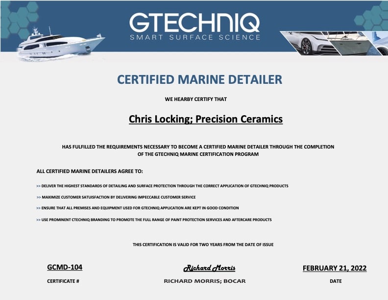 Certified Marine detailer