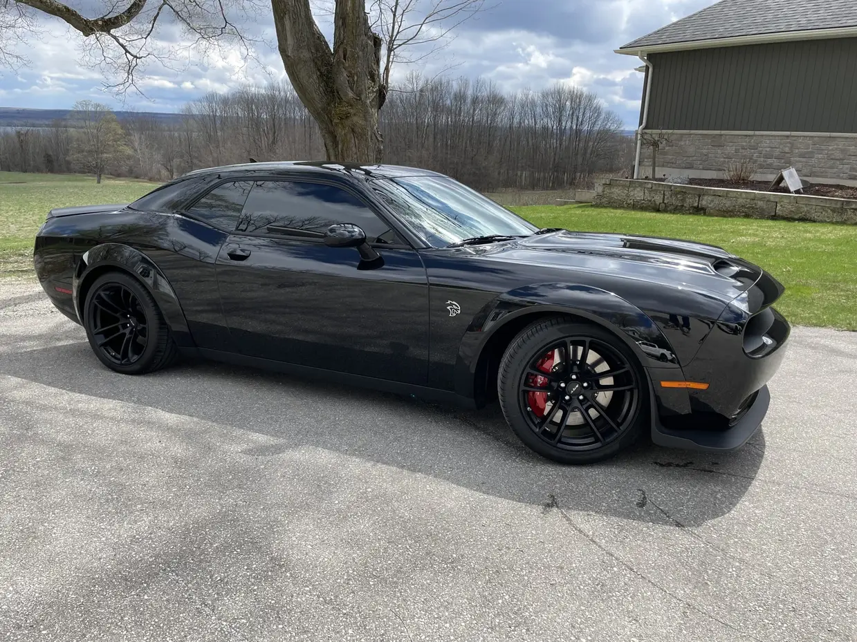 2022 Dodge Challenger SRT HELLCAT after a ceramic coating by Precision Ceramics in Owen Sound
