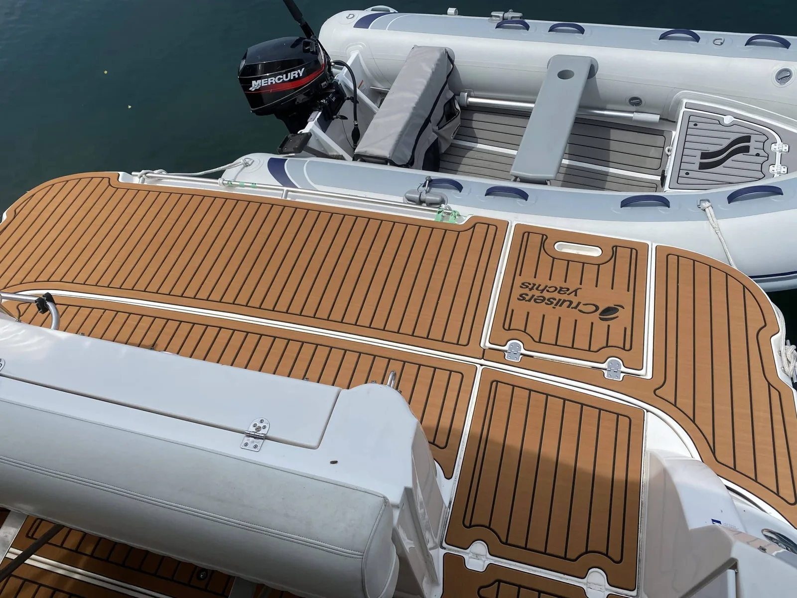 Cruisers Yachts boat with new soft non-slip marine flooring installed by Precision Ceramics in Owen Sound