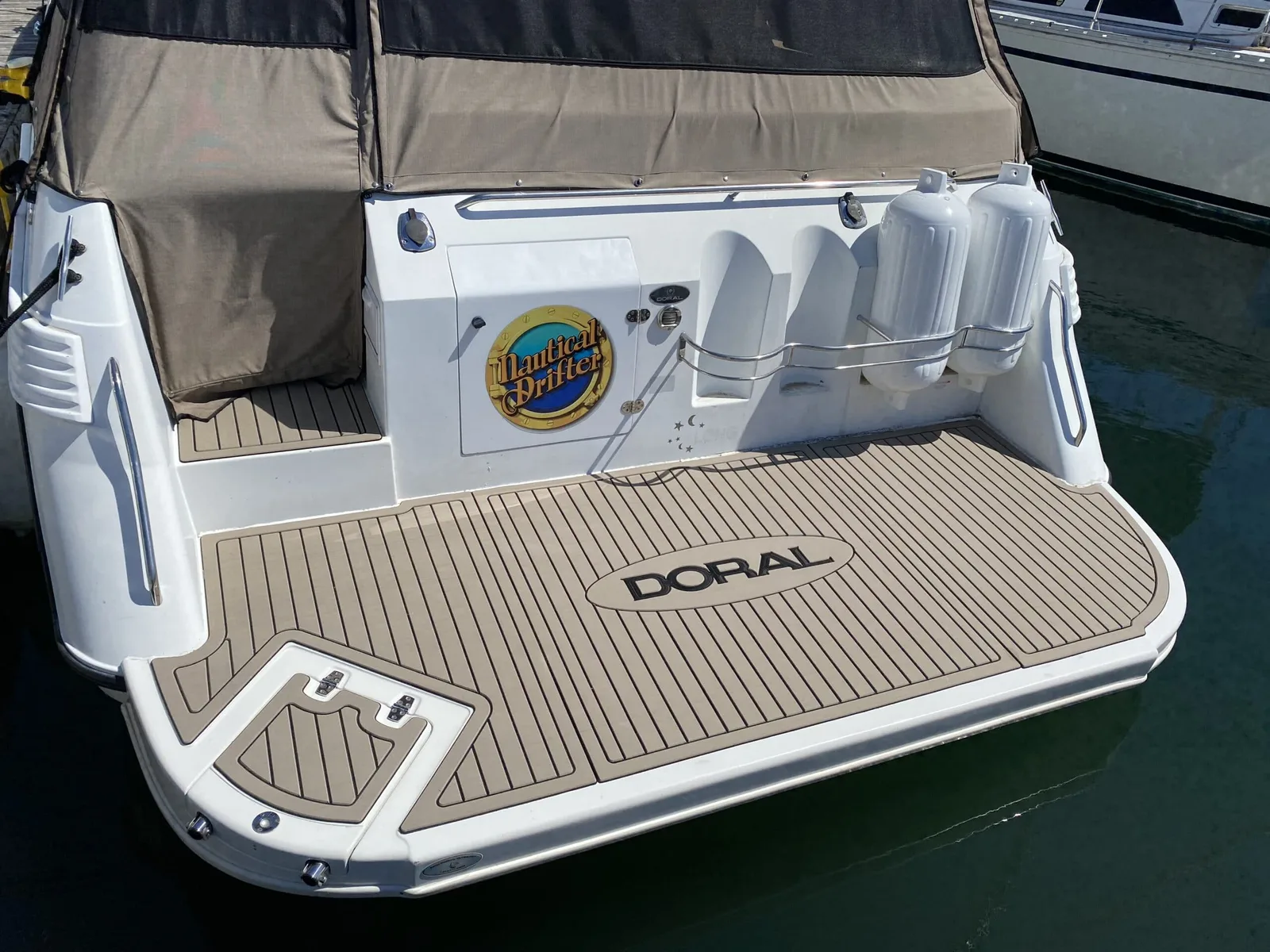Doral 350 SC with new soft non-slip marine flooring installed by Precision Ceramics in Owen Sound