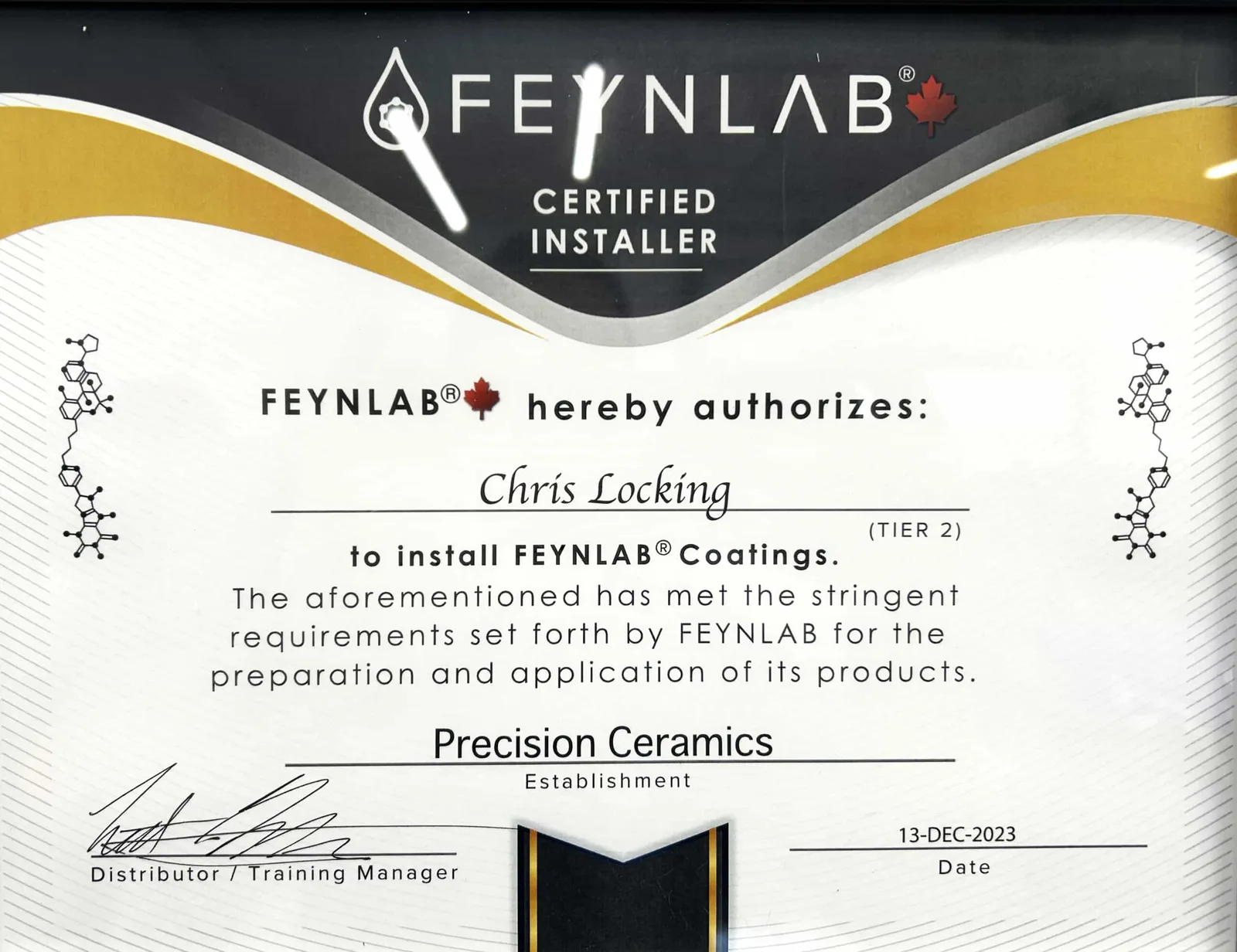 Precision Ceramics professional certifications
