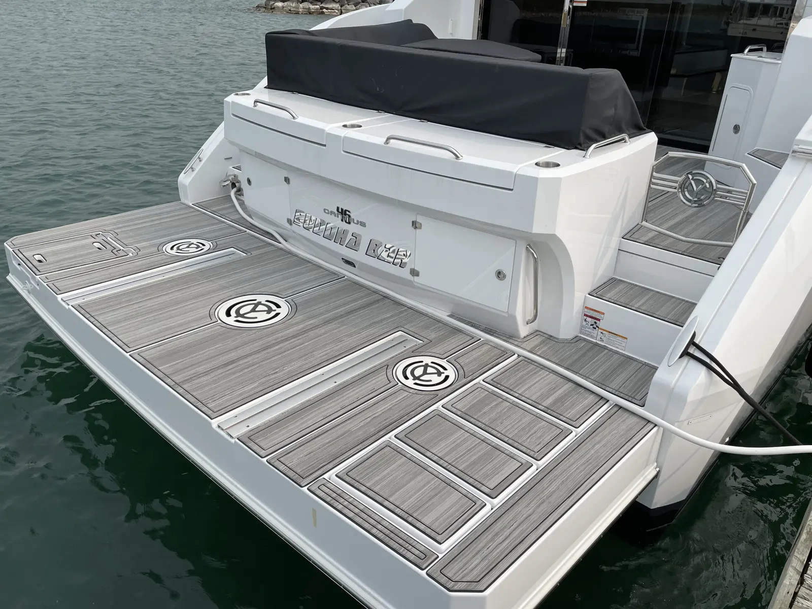 Custom soft non-slip marine flooring installs by Precision Ceramics in Owen Sound