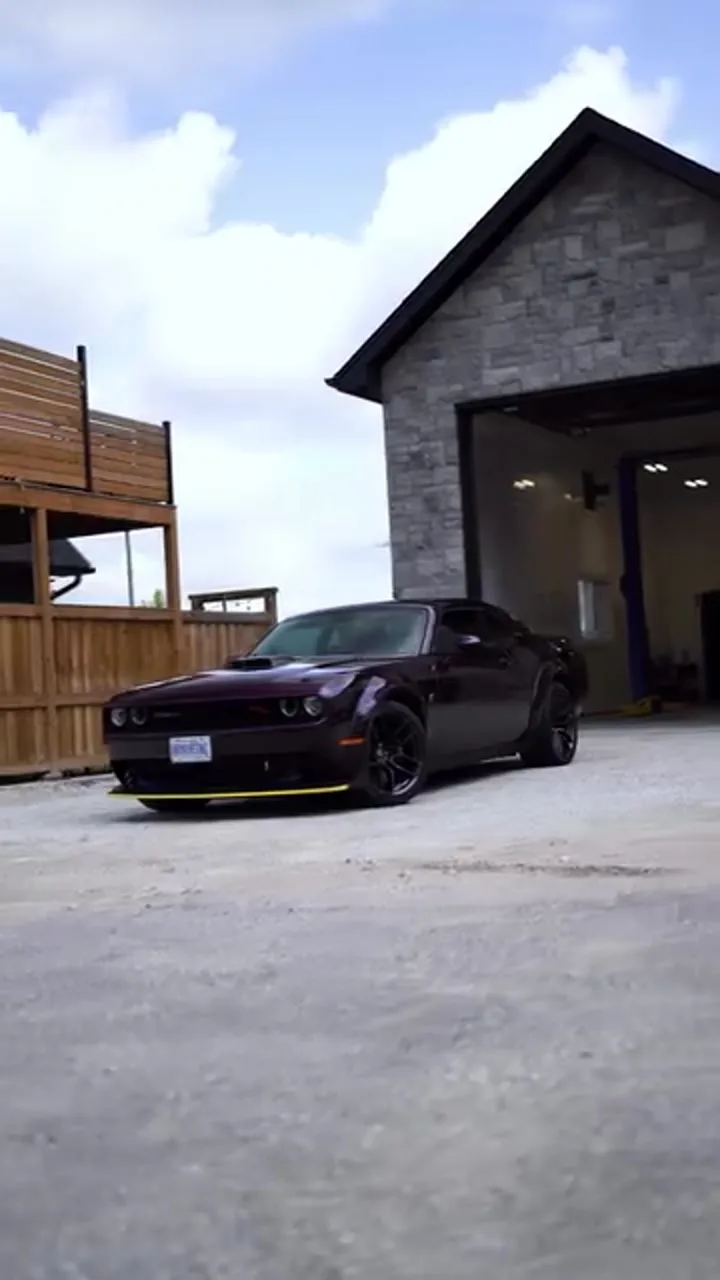 Purple Dodge Challenger restored and ceramic protected by Precision Ceramics
