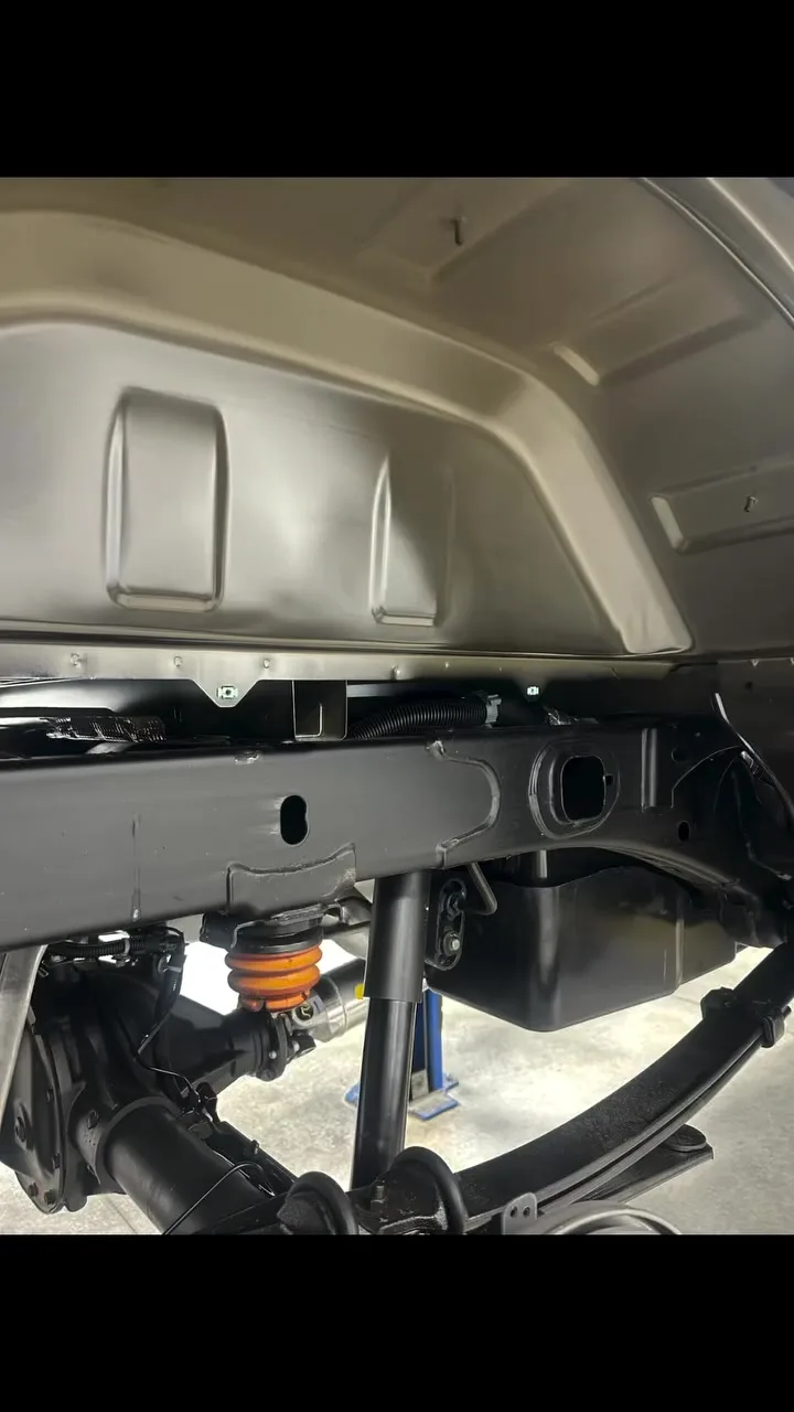 Chevrolet truck underbody prepared for Waxoyl rust prevention by Precision Ceramics