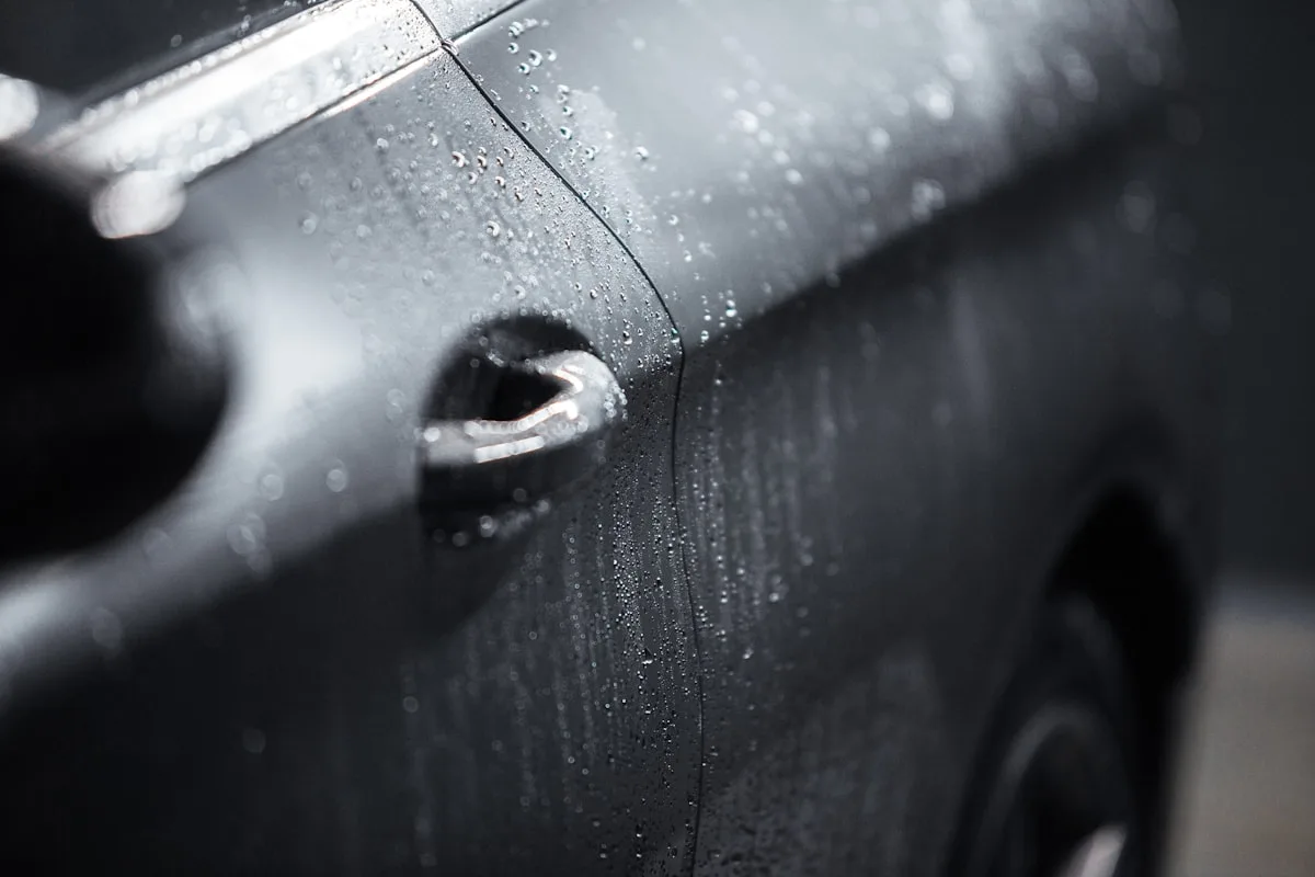 Water beading on ceramic-coated glass